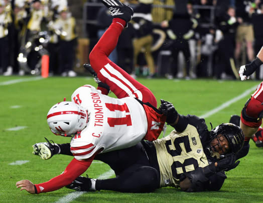 Casey Thompson sacked 2022 Nebraska vs Purdue football USATSI_19242325